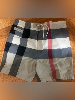 Authentic Burberry Boys Swim Trunks 2Y Nova Check Swim Shorts Designer